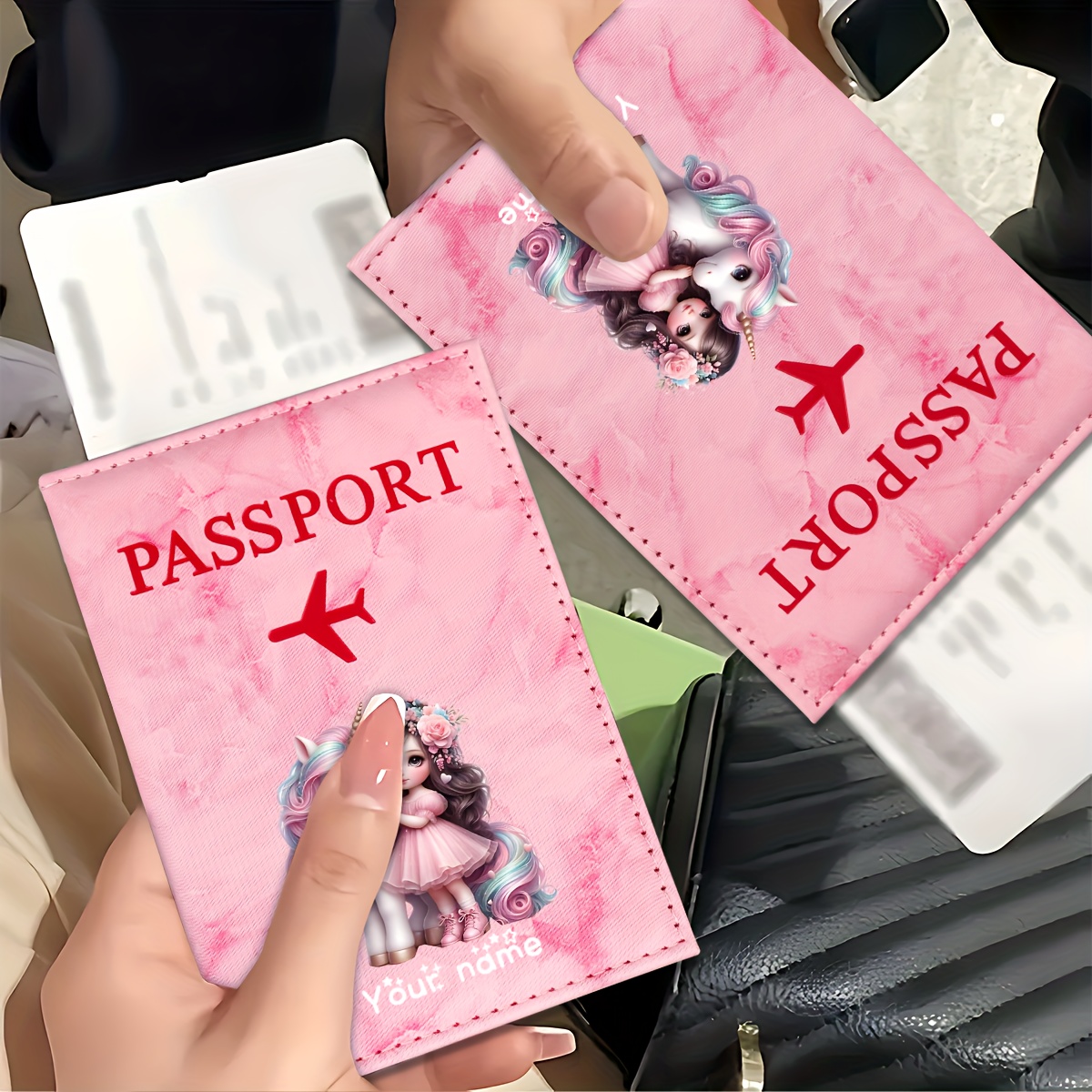 Tech Accessories Travel - Porta-passaporte em PU com padrão de