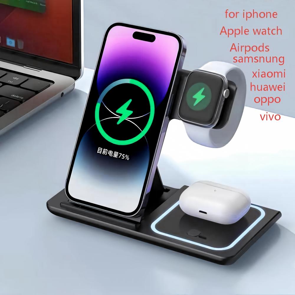 Wireless Charger 3 In 1 - Suporte Carregador Sem Fio 3 em