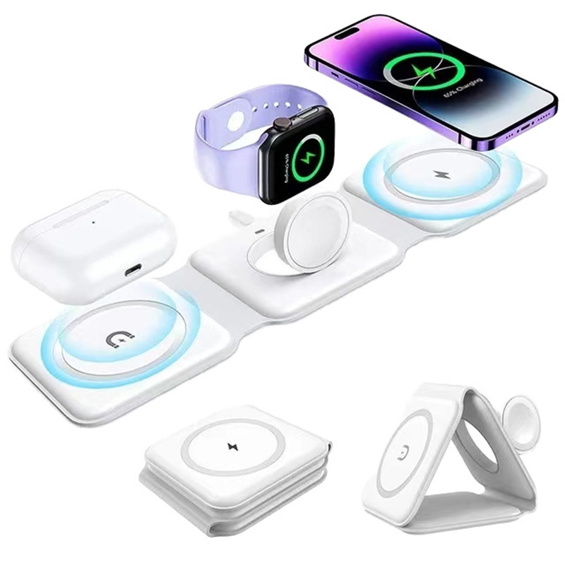 Wireless Charger 3 In 1 - Carregador sem fio dobrável magnético 3