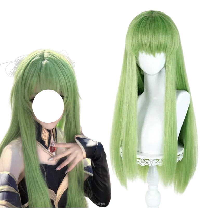 Tech Accessories For Women - Peruca Verde Longa Sintética para Cosplay