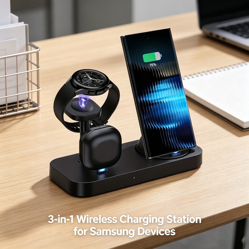 Wireless Charger 3 In 1 - Carregador Sem Fio 3 em 1
