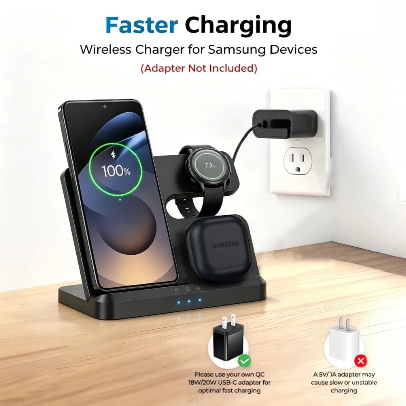 Carregador Sem Fio Rápido 3 em - Wireless Charger 3 In 1 avaliação e preço