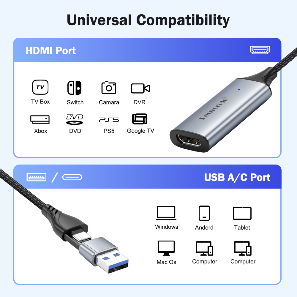 Lemorele usb 2.0 placa de capt - Usb C To Hdmi avaliação e preço