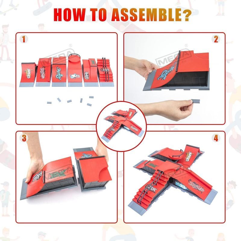 Diy dedo skatepark 6-em-1 conj - Tech Accessories For Kids avaliação e preço