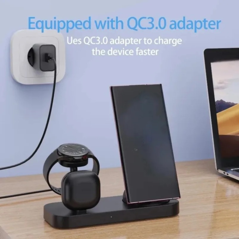 Carregador Sem Fio 3 em 1 com  - Wireless Charger 3 In 1 avaliação e preço
