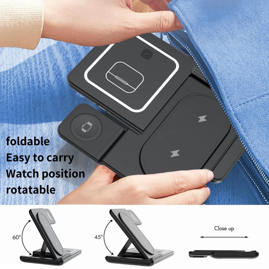 Carregador Sem Fio Dobrável 3  - Wireless Charger 3 In 1 avaliação e preço